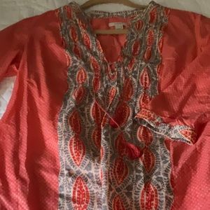 J Crew 3/4 sleeve cotton tunic